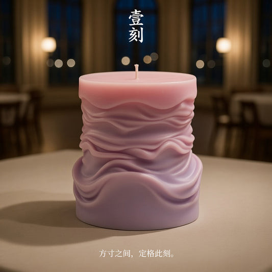 Spiral textured rotating wave gradient plaster candle silicone mold