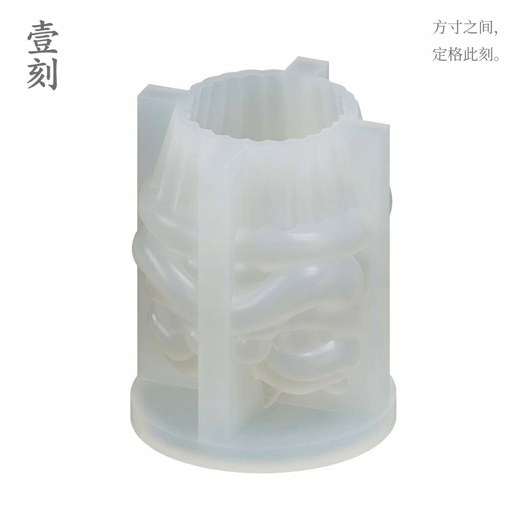 Chinese traditional lion dance dragon ice cream cup plaster candle silicone mold