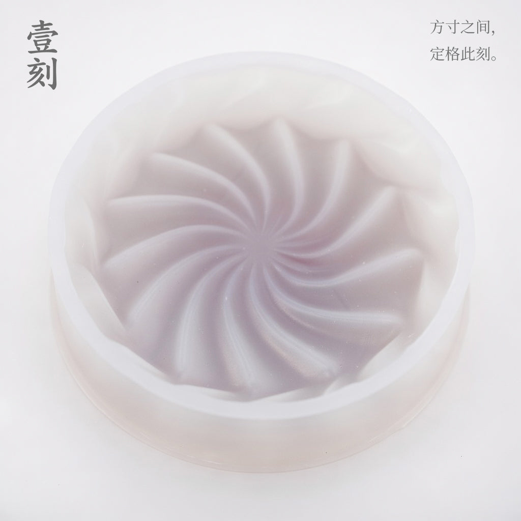 Customized Mousse Cake Macaron Color Wave Texture Series Round Silicone Mold