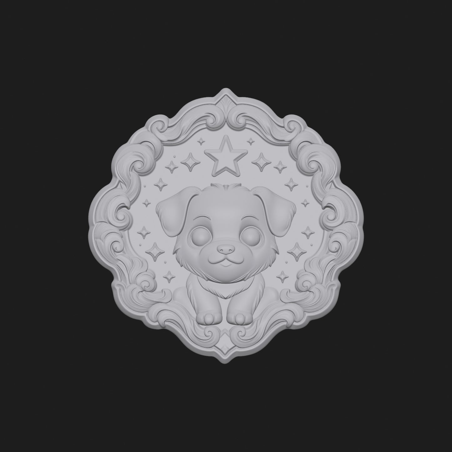 Starry Pup" Luxury Relief - Cute Pet Series 3D Model