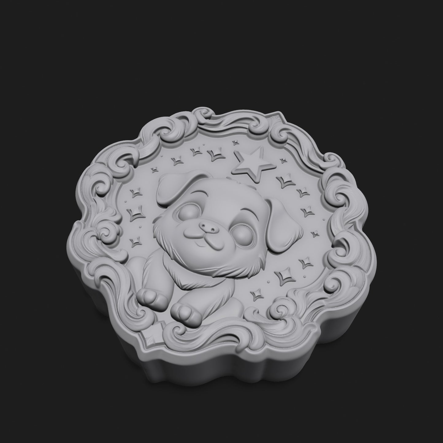 Starry Pup" Luxury Relief - Cute Pet Series 3D Model